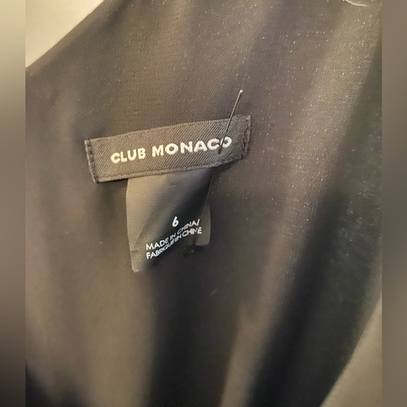 Club Monaco 100% Silk  Jumpsuit Pant suit Black with white pearls - Picture 3 of 6